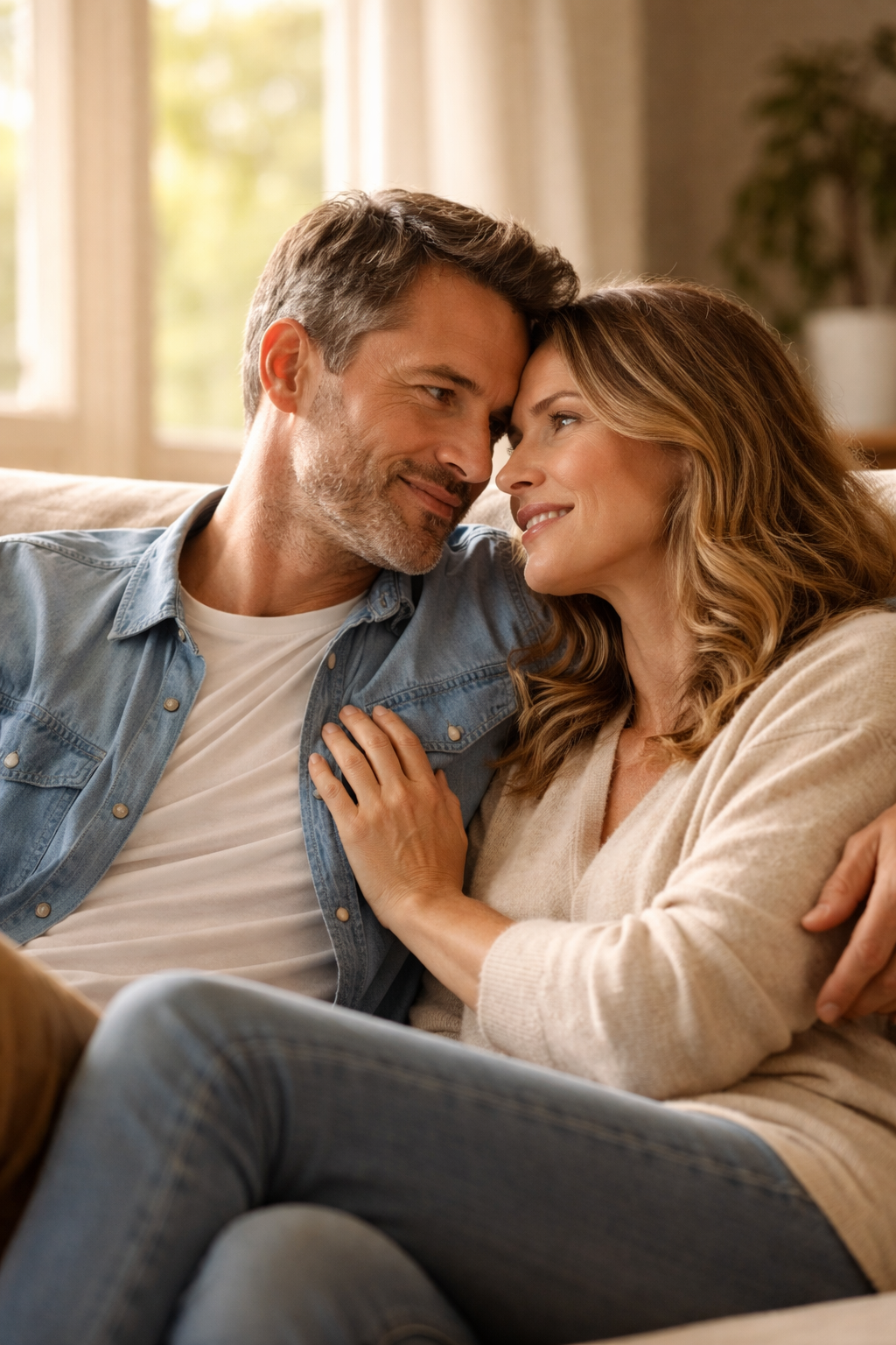 Midlife couple reconnecting after addressing low libido caused by hormone imbalance in men and women | True Test