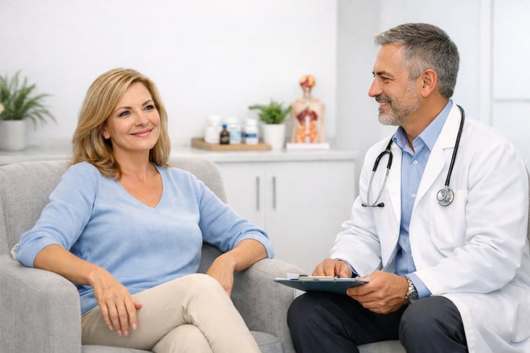 Satisfied patient with improved sleep, reduced stress, and balanced hormones | True Test