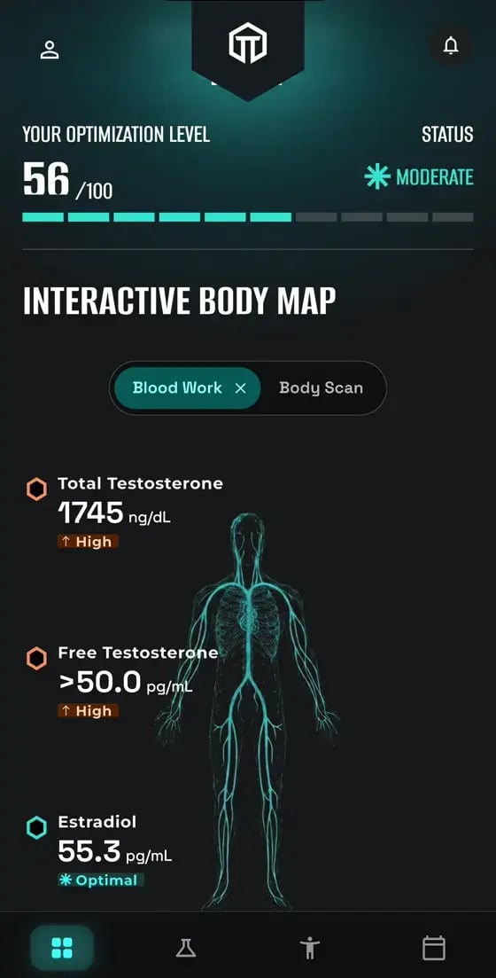 True Test app: Interactive body map